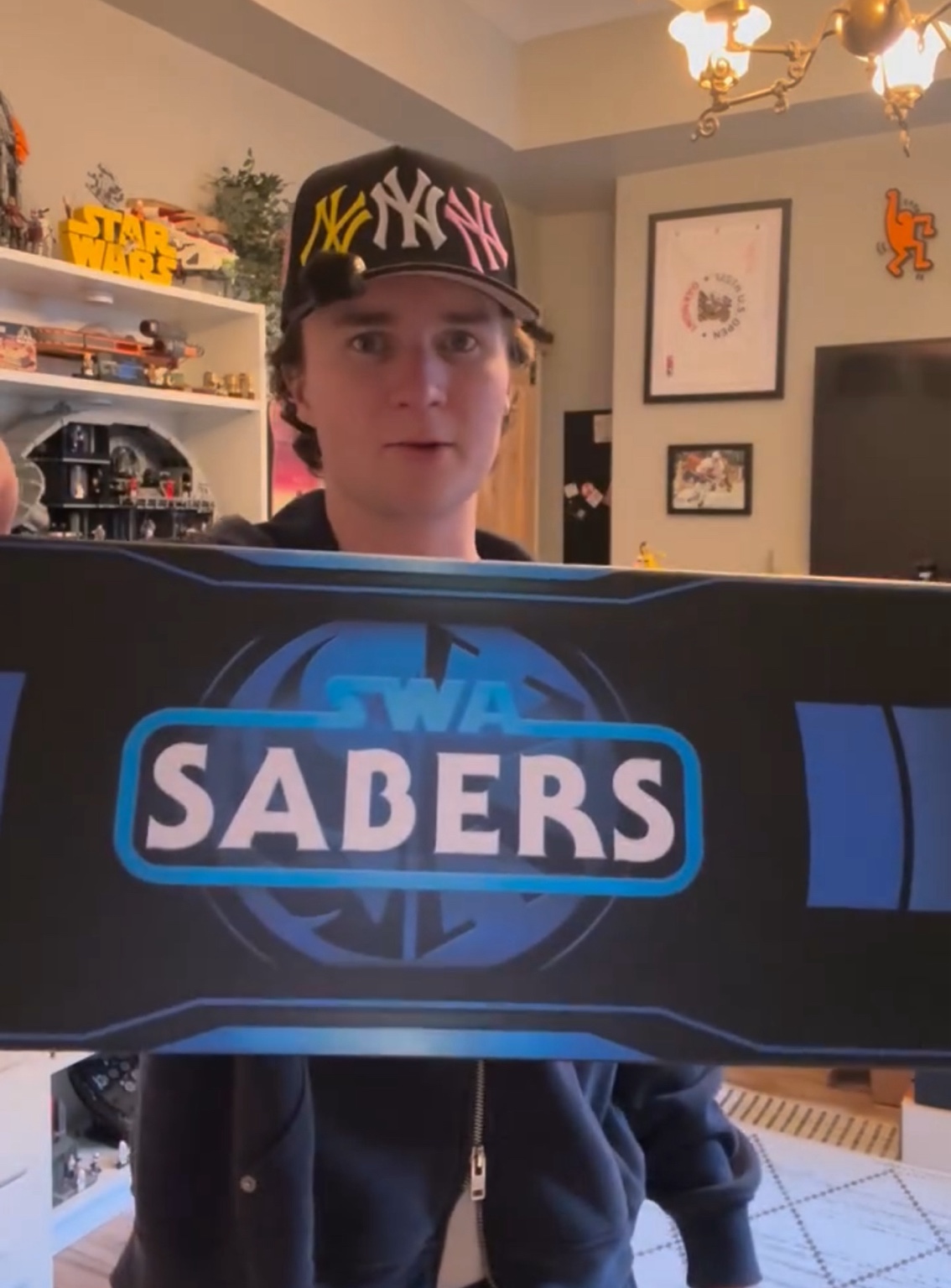 Creator showing the SWA Sabers packaging